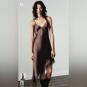 Zara Asymmetrical satin dress